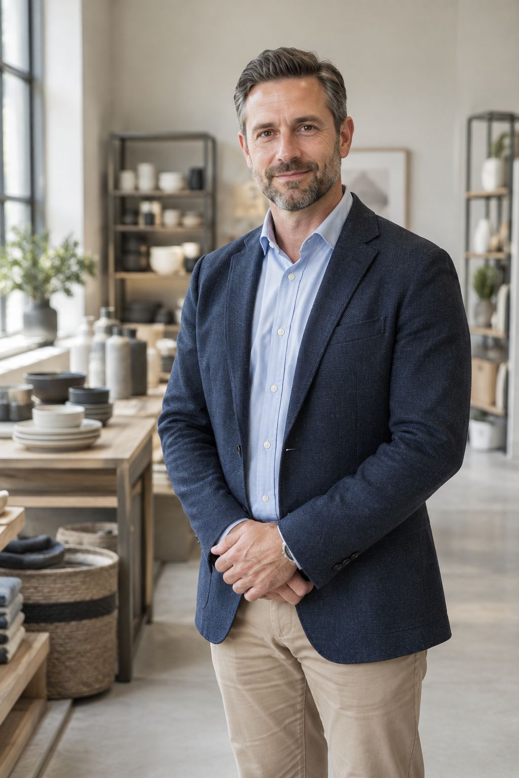 Portrait of a male wholesale director in a bright open-plan office